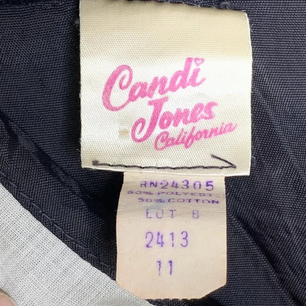 Candi Jones Calif Polka Dot Dress Womans Sz 11 Sleeveless Black & White Vintage - Picture 7 of 10